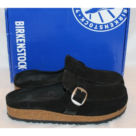 Birkenstock Unisex Sandals Buckley Casual Buckle Slip-On Black Suede EU 42 US 11