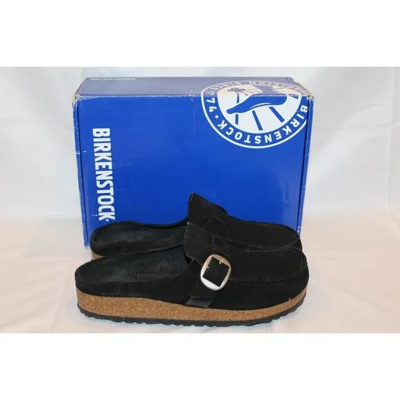Birkenstock Unisex Sandals Buckley Casual Buckle Slip-On Black Suede EU 42 US 11