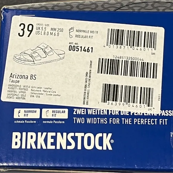 Birkenstock Women’s Arizona Sandals Suede Taupe size 8 US 39 EU