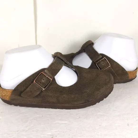 Birkenstock Women's Bern EU36 US5 Brown Suede Soft Footbed Clog Mules Shoes