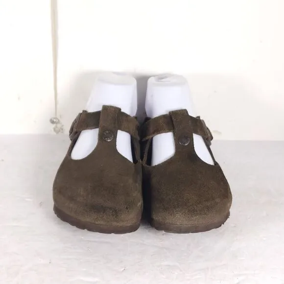 Birkenstock Women's Bern EU36 US5 Brown Suede Soft Footbed Clog Mules Shoes
