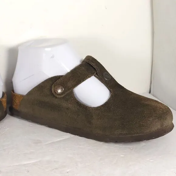 Birkenstock Women's Bern EU36 US5 Brown Suede Soft Footbed Clog Mules Shoes