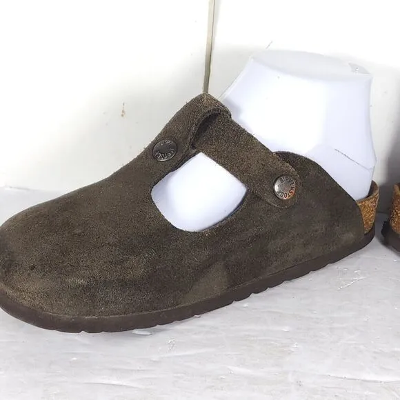 Birkenstock Women's Bern EU36 US5 Brown Suede Soft Footbed Clog Mules Shoes