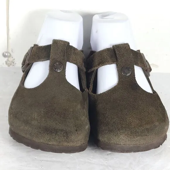 Birkenstock Women's Bern EU36 US5 Brown Suede Soft Footbed Clog Mules Shoes