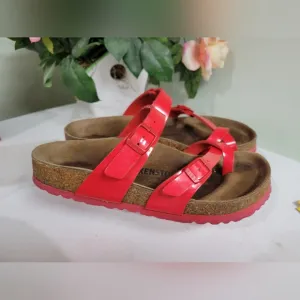 Birkenstock Women's Red Sandals Mayari Loop. Patent Leather. 7 7.5 38