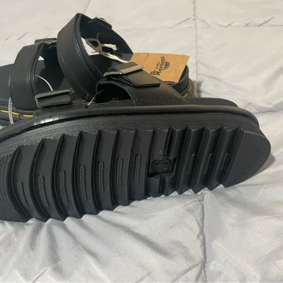 Black Slide Sandals with Buckle Detail