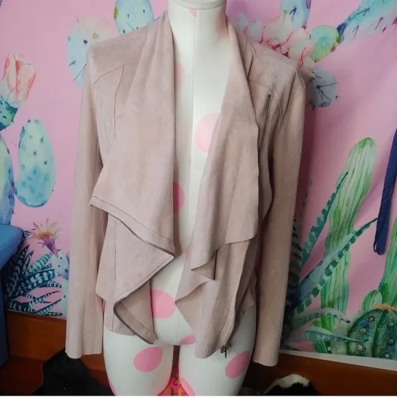 Blank NYC Brickwall Vegan Suede Draped Jacket Women’s XSmall NEW