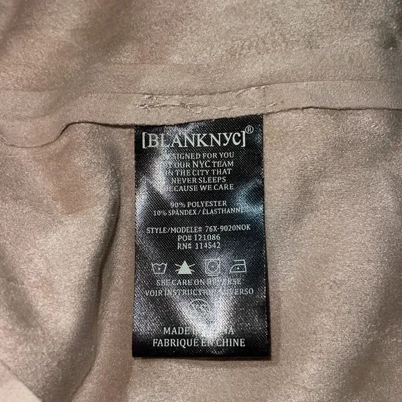 Blank NYC Brickwall Vegan Suede Draped Jacket Women’s XSmall NEW
