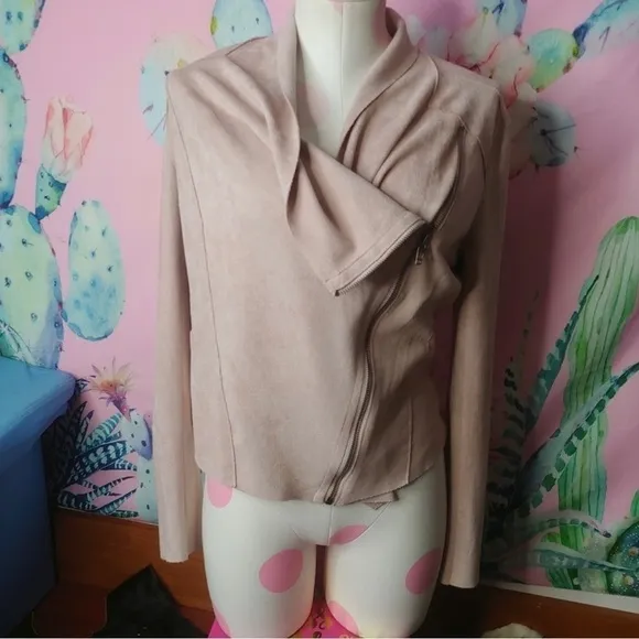 Blank NYC Brickwall Vegan Suede Draped Jacket Women’s XSmall NEW