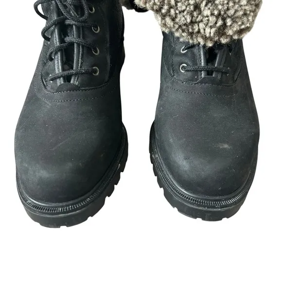 Blondo shearling fleece lined waterproof  leather fold over boots size 8.5