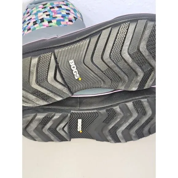 Bogs Classic II Checker Kid's Rain Boots, Black Multi, K2 Size Youth 5