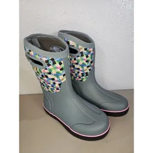 Bogs Classic II Checker Kid's Rain Boots, Black Multi, K2 Size Youth 5