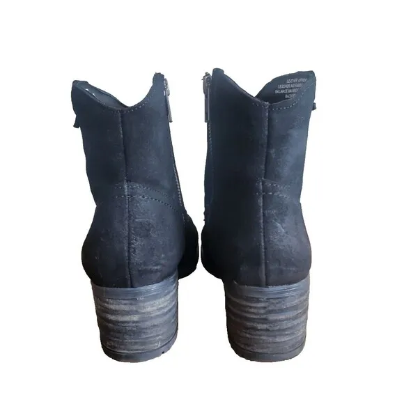 Born Alondra Black Tassle Fringe Distressed Bootie Zip up Women's Size 7 EU 38
