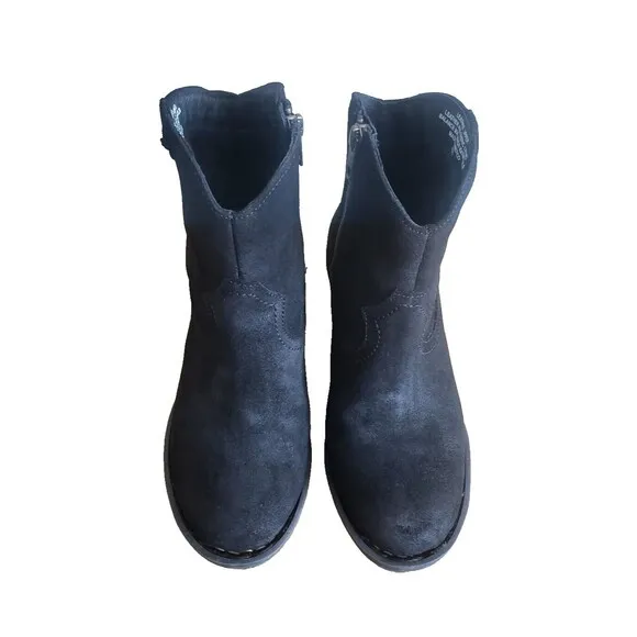 Born Alondra Black Tassle Fringe Distressed Bootie Zip up Women's Size 7 EU 38