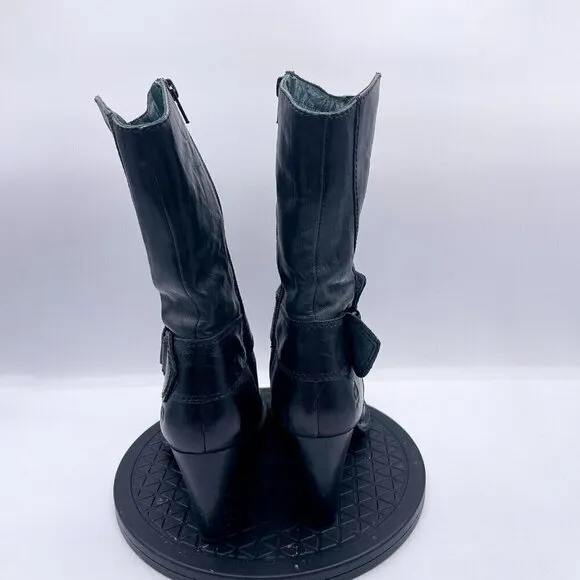 BORN soft leather mid-calf black boots Women’s Size 7