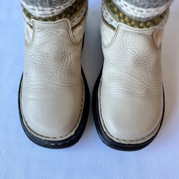 Born Southwestern Aztec style tapestry wool and leather midi boot
