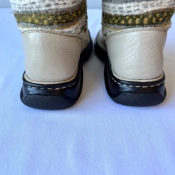 Born Southwestern Aztec style tapestry wool and leather midi boot