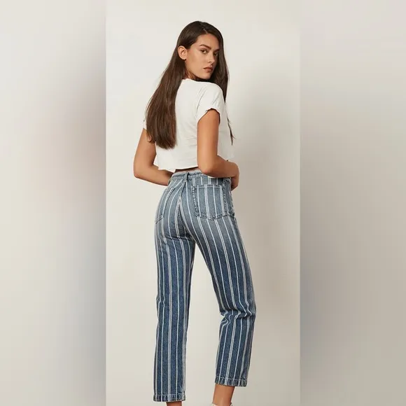 Boyish NWT Kirby Stripe Straight Leg Jean- Indigo