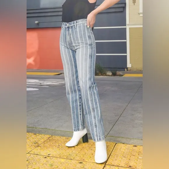 Boyish NWT Kirby Stripe Straight Leg Jean- Indigo