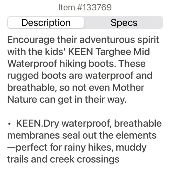 Brand New Keen Targhee Youth Hiking