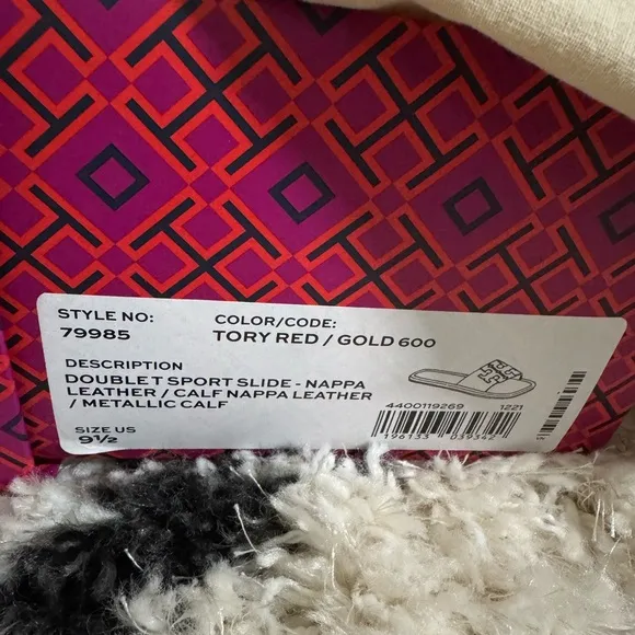 Brand New Tory Burch Red Double T Slides