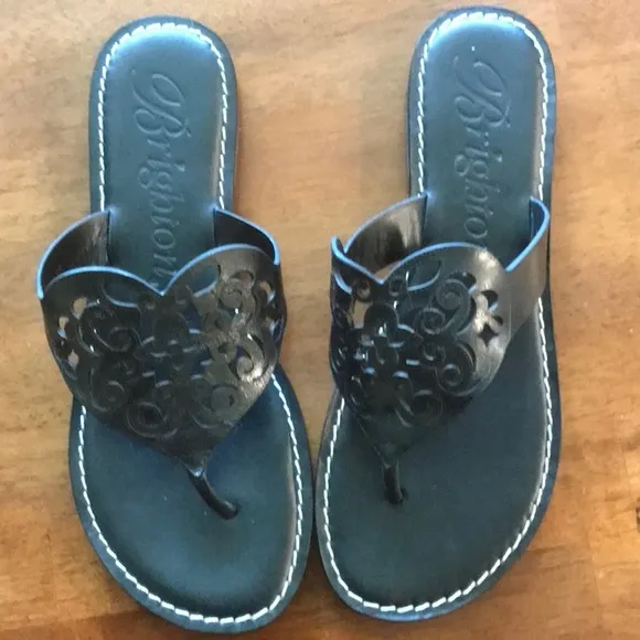 Brighton  Black Sandals with Heart Design