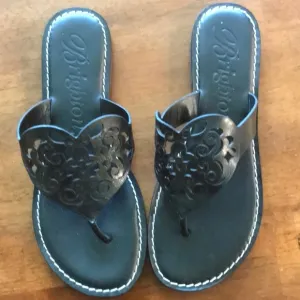 Brighton  Black Sandals with Heart Design