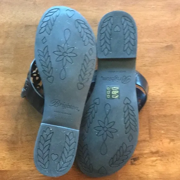Brighton  Black Sandals with Heart Design