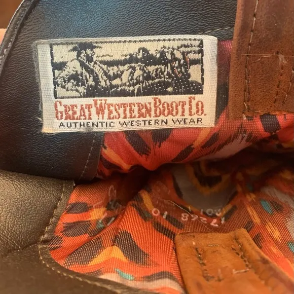 Brown Heeled Cowboy Boots with Smooth Leather and Mid-Calf Height