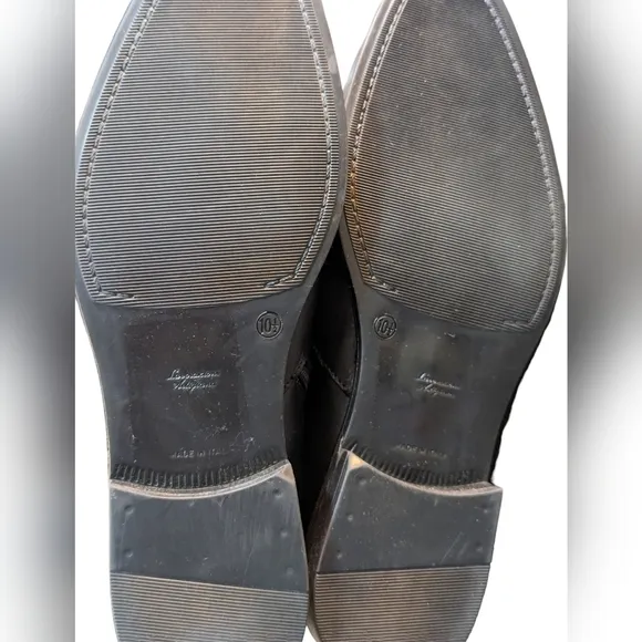 Bruno Magli Milton Black Leather Zipper Casual Dress Boots...Size 10.5