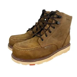 BRUNT MARIN SOFT TOE Lined 6&quot; Brown Tan Work Boots WATERPROOF Size 10 EU 43