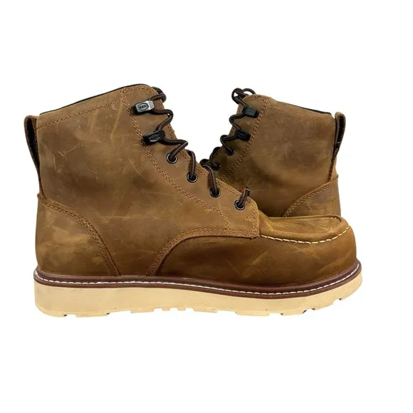 BRUNT MARIN SOFT TOE Lined 6&quot; Brown Tan Work Boots WATERPROOF Size 10 EU 43