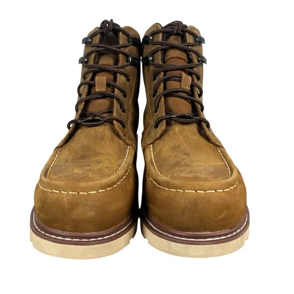 BRUNT MARIN SOFT TOE Lined 6&quot; Brown Tan Work Boots WATERPROOF Size 10 EU 43