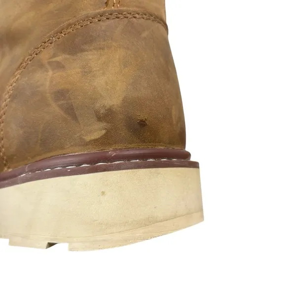 BRUNT MARIN SOFT TOE Lined 6&quot; Brown Tan Work Boots WATERPROOF Size 10 EU 43