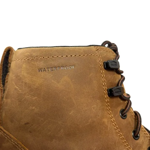 BRUNT MARIN SOFT TOE Lined 6&quot; Brown Tan Work Boots WATERPROOF Size 10 EU 43