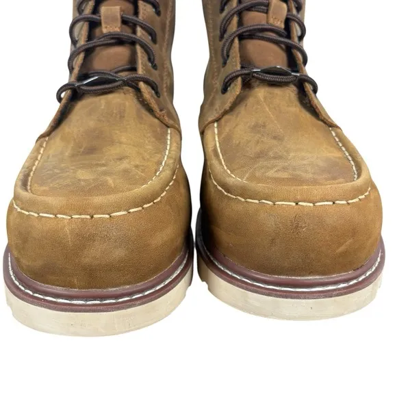 BRUNT MARIN SOFT TOE Lined 6&quot; Brown Tan Work Boots WATERPROOF Size 10 EU 43