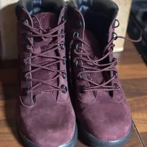 Burgundy Lace-Up Boots