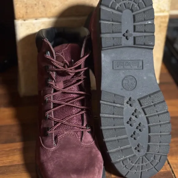 Burgundy Lace-Up Boots