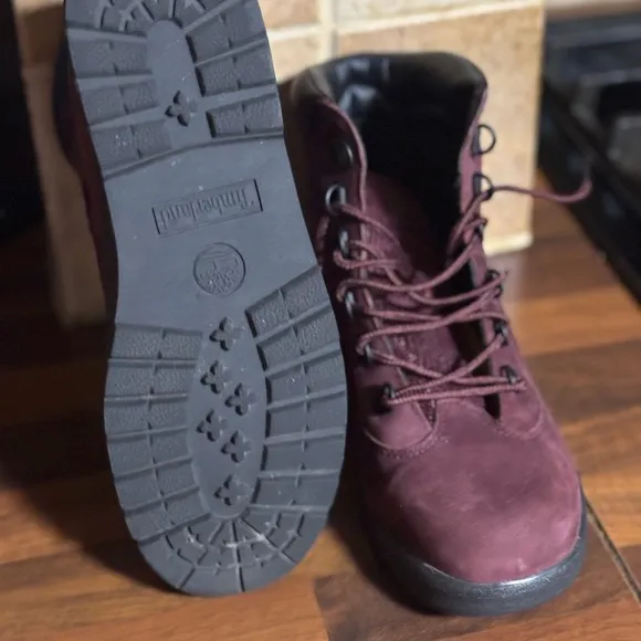 Burgundy Lace-Up Boots