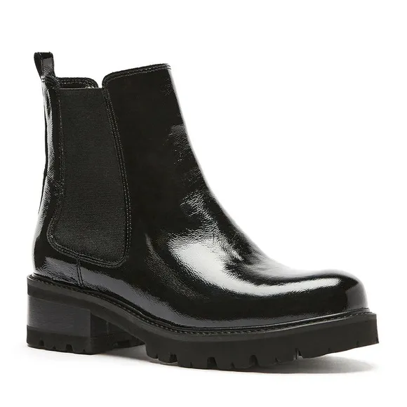 C La CANADIENNE Patent Leather Black  Boots, Size 9