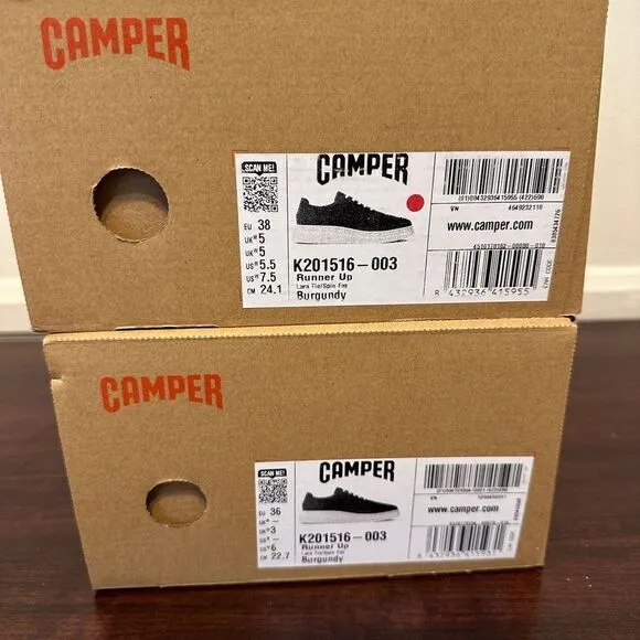 Camper Runner Up lightweight leather Sneaker women’s size 6 and 7,5,burgundy