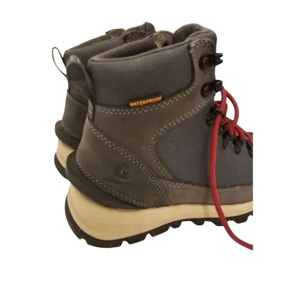 Carhartt Mens Waterproof Hiking Boots Size 6.5 Gray &amp; Red