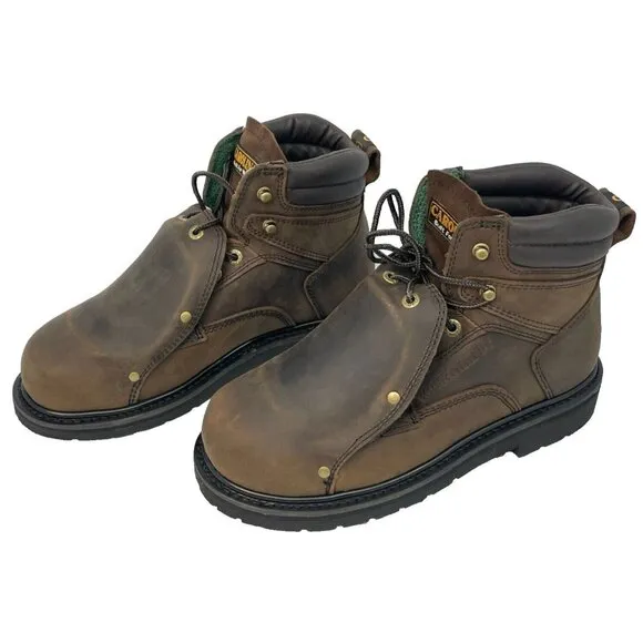 Carolina Men's 6&quot; Brown Broad Toe External MetGuard 599 Work Boot - Size 11 D