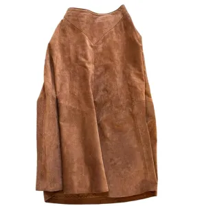 .Casual Corner 100% genuine leather size 10 brown midi skirt lined