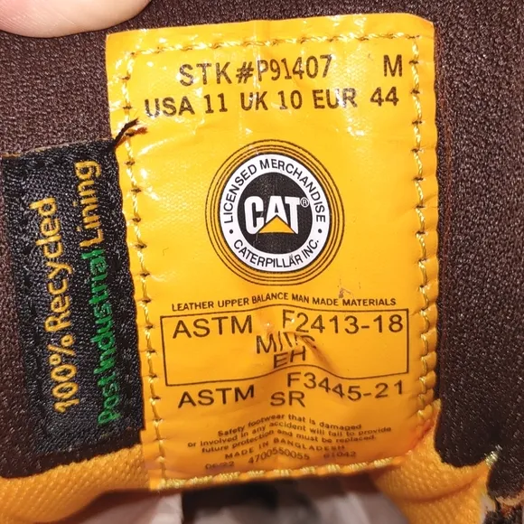 CATERPILLAR Men Work Shoes Impact Hiker Waterproof Composite Toe P91407