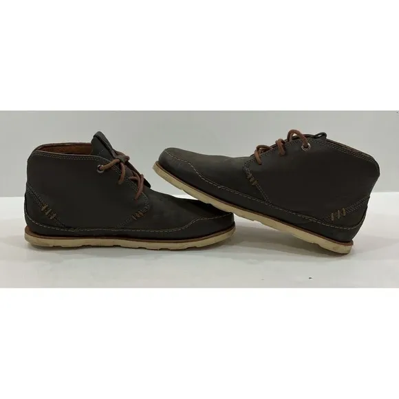 Chaco Men's Thompson Chukka Boots Dark Gray Gull Leather Casual Shoes US 8 EUC