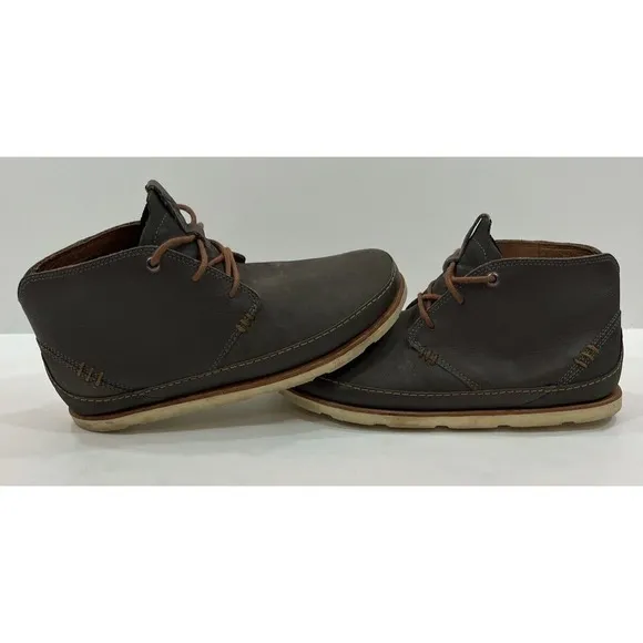 Chaco Men's Thompson Chukka Boots Dark Gray Gull Leather Casual Shoes US 8 EUC