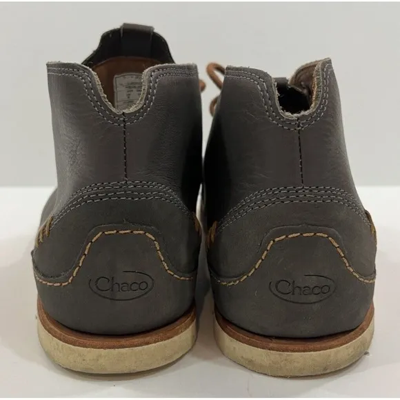 Chaco Men's Thompson Chukka Boots Dark Gray Gull Leather Casual Shoes US 8 EUC