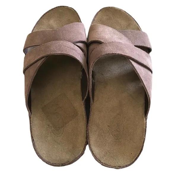 Chaco Wayfarer Sz 7 M EU 38 Women's Casual Slide Sandals Suede Sparrow JCH108832