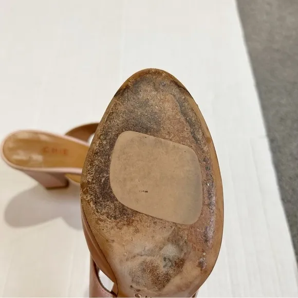 CHiE by Chie Mihara Mary Jane Mules Size 38.5 Size 7.5 Pink Leather Spain Pastel